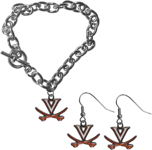 Vista 24 de Siskiyou Sports NCAA unisex-adult Chain Bracelet and Dangle Earring Set