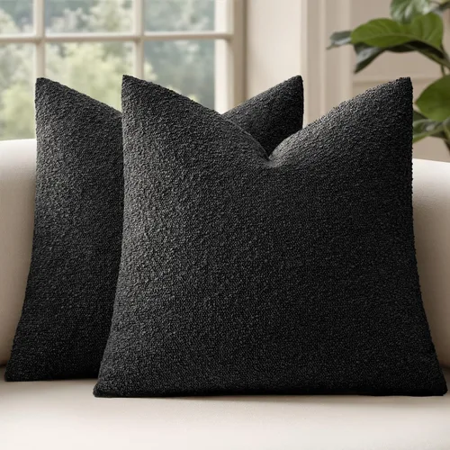 Vista 13 de MIULEE Juego de 2 fundas de almohada decorativas de 16 x 16 pulgadas para sofá o cama, fundas de almohada neutras con textura de boucle, color beige