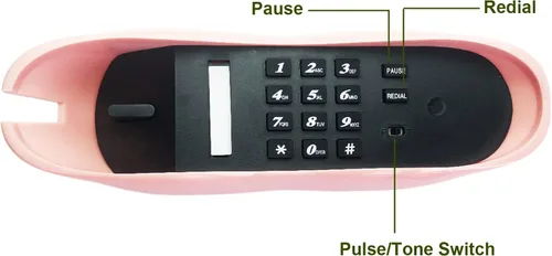 Vista 4 de Teléfonos fijos para el hogar, TelPal teléfono con cable de labios, teléfono de escritorio retro para el hogar, teléfono de novedad analógico