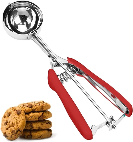 Vista 19 de Cuchara de Helado y Galletas de Acero Inoxidable - Capacidad de 5.3Tbsp/80ml/2.7oz, Liberación con Gatillo