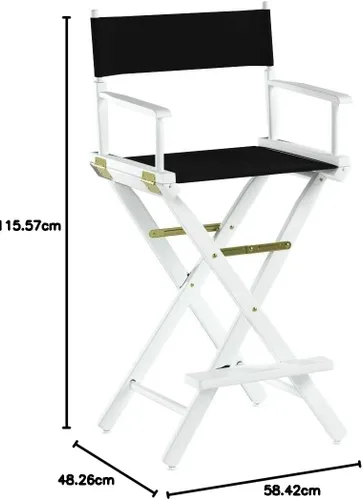 Vista 183 de Casual Home - Silla de director de 30 in, marco blanco, con lona color blanco, altura de barra