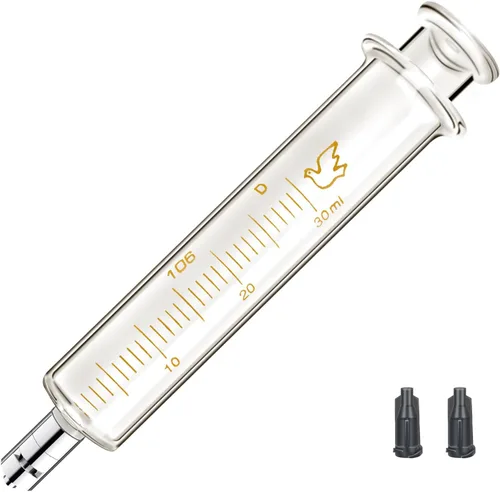 Vista 8 de 2 paquetes de jeringas de vidrio con tapas de 5 ml para laboratorio