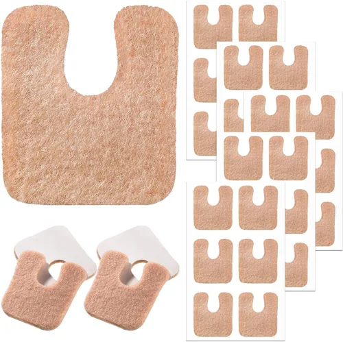 30 almohadillas de fieltro en forma de U para callos metatarsianos, almohadillas para el antepié, alivio del dolor, cojín para los pies, protege los