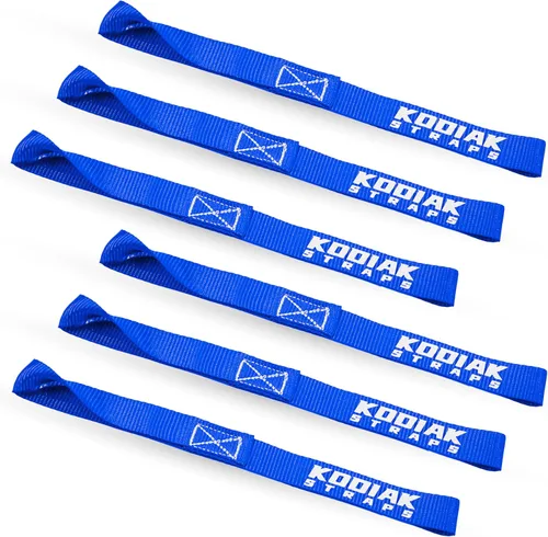 Vista 15 de Correas de amarre de bucle suave, 1 x 12 pulgadas, capacidad de carga de 4,500 libras, color negro, paquete de 6 trabillas para asegurar ATV, UTV