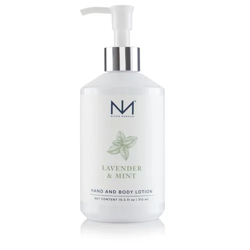 Niven Morgan Loción para manos y cuerpo de lavanda y menta 10.5 onzas líquidas
