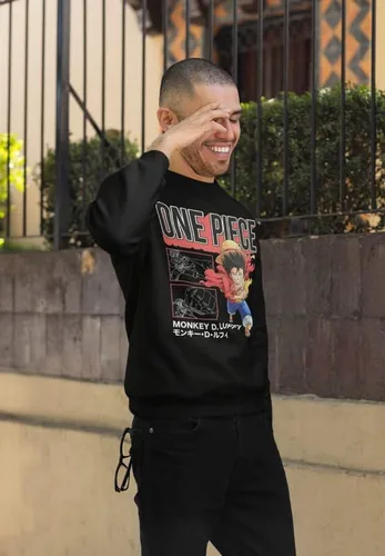 Vista 2 de Ripple Junction One Piece Monkey D. Luffy Collage - Sudadera de anime para adultos, con licencia