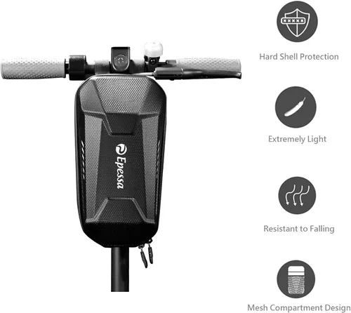 Vista 2 de Epessa Bolsa Universal para Scooter, Bolsa de Manillar de Scooter EVA, Bolsas Delanteras Impermeables para Scooters para Llevar Cargador