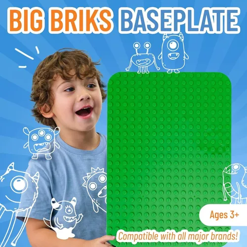 Vista 3 de Strictly Briks Placa base de ladrillo de construcción para proyectos de juguete de construcción, juegos de construcción de juguetes grandes