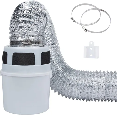 Vista 6 de VIWINVELA Kit de ventilación para secadora de interior, trampa de pelusa para secadora (caja de ventilación de secadora negra, sin conducto incluido)