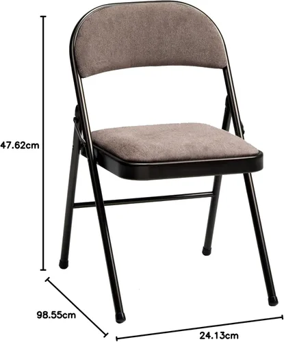 Vista 34 de MECO Paquete de 4 sillas plegables acolchadas, silla plegable de tela Corrin acolchada, cinabrio