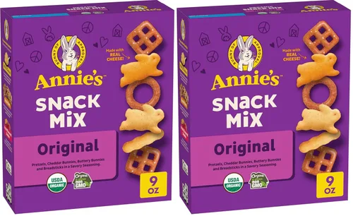 Vista 8 de Annie's Mezcla de Snacks de Queso Cheddar con Galletas y Pretzels Surtidos, Hecho con Queso Real, 9 oz