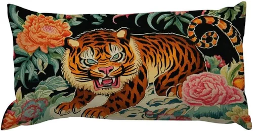 Vista 31 de Lumbar Pillowcases Brown Cheetah Leopard Print Throw Pillow Cover Asian Chinese 12x16 Decorative Pillow Home Cotton Linen Chic Cushion Cases for