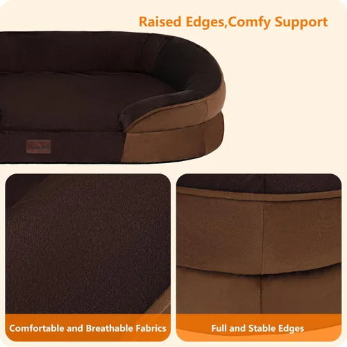 Vista 5 de Dwanton - Cama ortopédica para perros medianos con espuma de gel de memoria, sofá impermeable para perros, cama lavable para mascotas con cojín