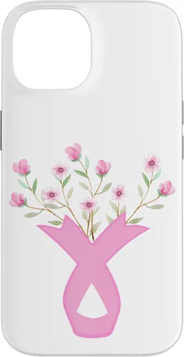 Vista 4 de Flower Jar Pink Ribbon Breast Cancer Awareness Month Women Case for iPhone 17