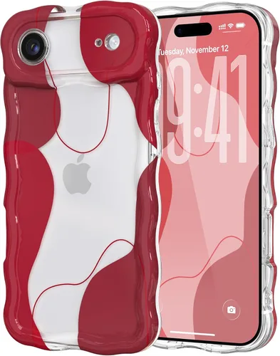 Vista 69 de DEFBSC Funda para iPhone 15 con bonito diseño ondulado, color negro