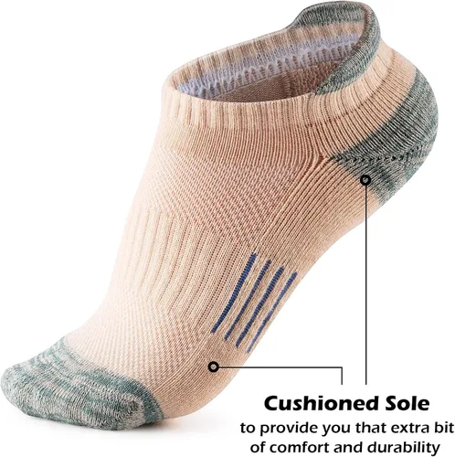 Vista 5 de Gonii Calcetines de tobillo para mujer para correr atléticos no se ven acolchados 5 pares