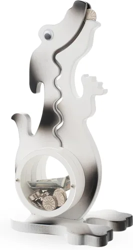 Vista 16 de Hucha de Dinosaurio de Madera para Niños y Niñas, Gran Caja de Monedas Transparente, Juguetes de Dinero Real (Dino-Azul)