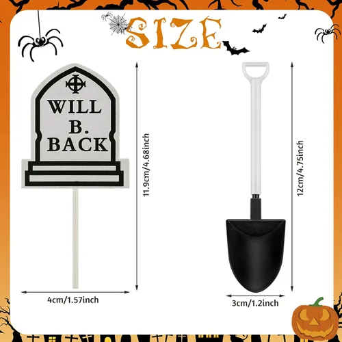 Vista 2 de Chinco 48 adornos para tartas de lápida de Halloween