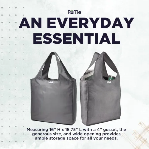 Vista 4 de RuMe Classic Medium Tote Eco-Friendly Reusable Washable 50lbs Grocery Shopping Bag Foldable Light & Durable