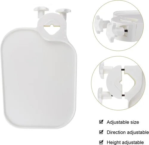 Vista 5 de Bandeja de estante de acceso cuadrada ajustable con poste blanco US100 soportes para cualquier silla