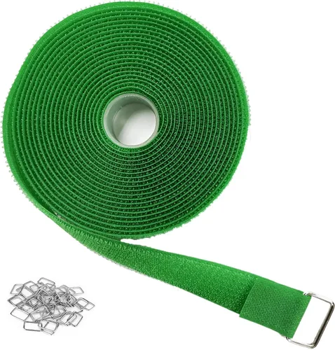 Vista 16 de YMCRLUX Correas de gancho y bucle de 1 x 16 pies con 25 hebillas de metal, correas de cable de fijación ajustables, correa de cincha cortada a