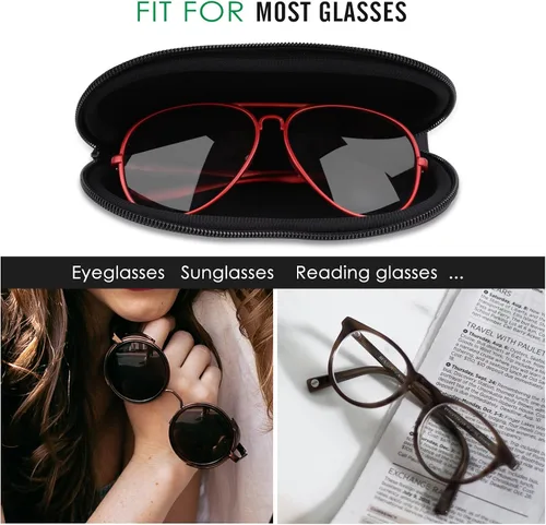 Vista 3 de MoKo - Estuche suave, ultra ligero, de neopreno, para lentes de sol, con cremallera y clip para cinturón