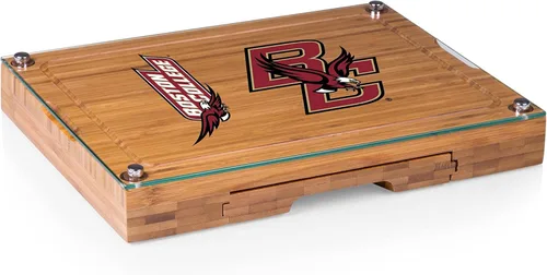 Vista 55 de PICNIC TIME NCAA Juego de tabla de queso y cuchillos con parte superior de vidrio de concierto, juego de tabla de charcutería, tabla de cortar