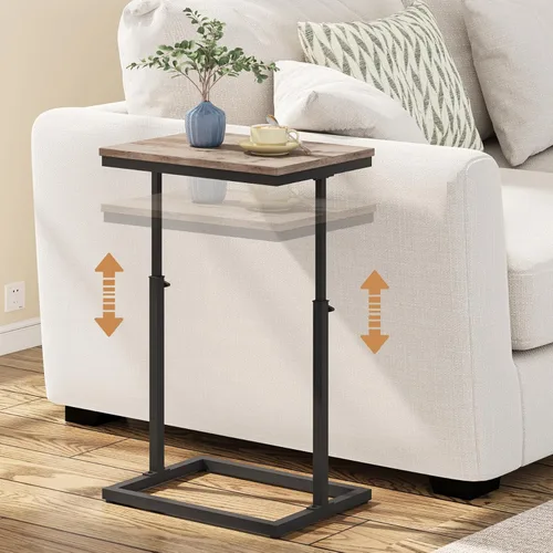Vista 17 de TUTOTAK Mesa Auxiliar, Mesa Lateral, Mesa Alta para Sofá, Mesa de Sofá, Sala de Estar, Dormitorio, Negro TB01BK083