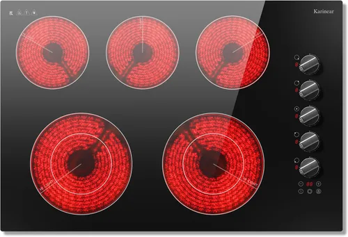 Vista 12 de Karinear Estufa eléctrica de 110 V, 2 quemadores, encimera de control de perilla de 12 pulgadas y estufa de cerámica integrada, 9 niveles