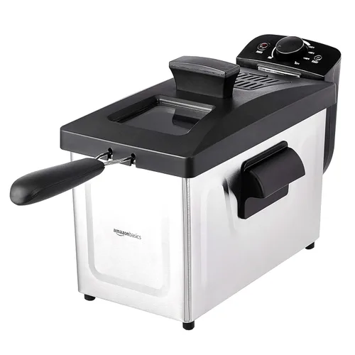 Vista 7 de Amazon Basics - Freidora eléctrica profunda de 2.1 cuartos (2.0L) con capacidad de aceite de 8 tazas, temporizador, temperatura ajustable, cesta