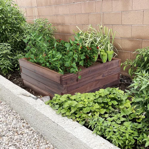 Vista 3 de Giantex - Macetero elevado para jardín, caja de plantación, macetero para flores y verduras de exteriores para patios y jardines