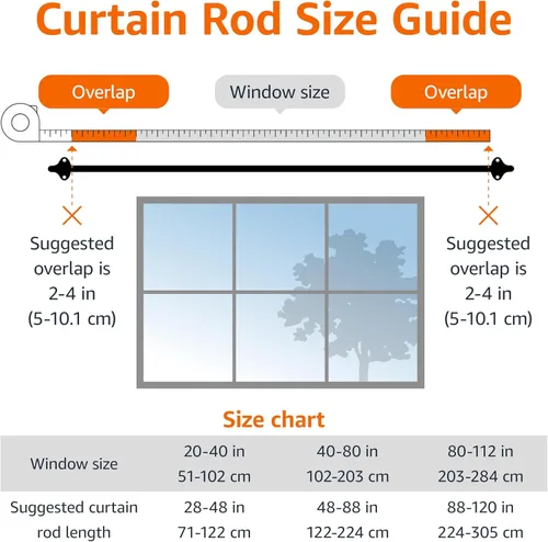 Vista 2 de Yaxa Basics - Barra de cortina opaca para oscurecimiento de habitación, 28 a 48 pulgadas, color negro