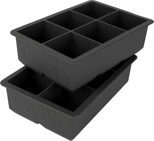 Vista 6 de Tovolo King Cube - Bandeja de molde para hielo, silicona resistente de larga duración, resistente a la decoloración, cubos de 2 pulgadas, juego de 2