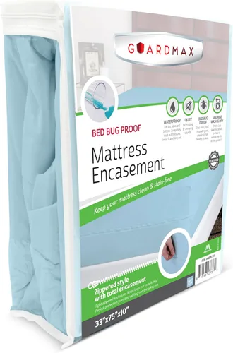 Vista 101 de Guardmax Funda de colchón de punto con cremallera, tamaño Queen, impermeable y a prueba de chinches, ropa de cama cómoda, suave y silenciosa