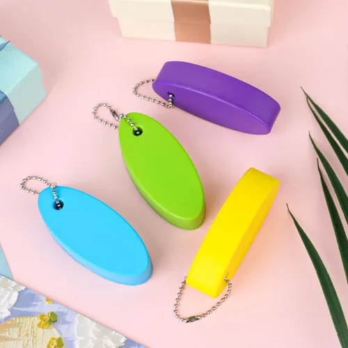 Vista 2 de Floating Keychain for Boat Keys, 4 Pack Waterproof Bright Color Key Rings Pendant for Fishing Surfing Sailing Kayak