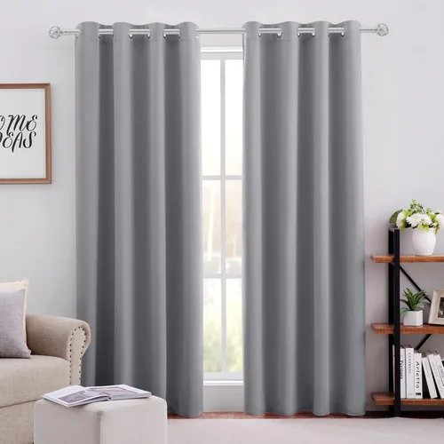 Vista 88 de HOMEIDEAS – Cortinas opacas de 52 x 84 pulgadas de largo, 2 paneles de cortinas para oscurecer la habitación, térmicas, insonorizadas, con ojales