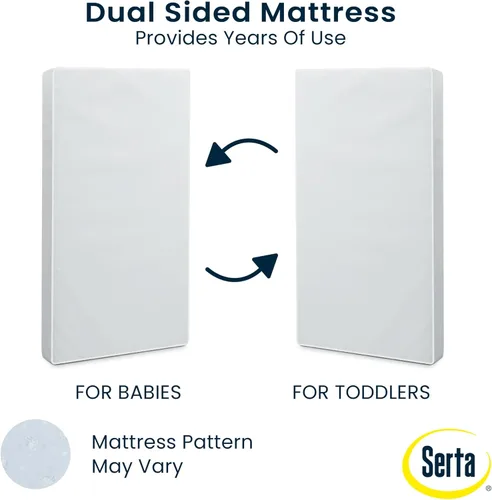 Vista 10 de Serta Perfect Start - Colchón de doble cara para cuna de bebé y colchón para niños pequeños, impermeable, hipoalergénico, núcleo de fibra de origen