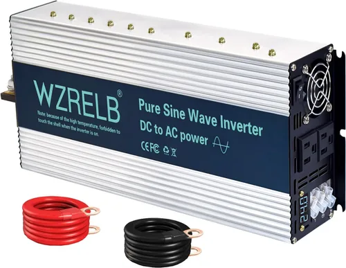 Vista 8 de WZRELB Inversor de onda sinusoidal pura de 4000 W, inversor de corriente de automóvil de 12 V CC a 110 V 120 V CA convertidor para RV, camión