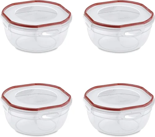 Sterilite Recipiente con sello ultrasellado de 2.5 cuartos de galón, recipiente hermético para almacenamiento de alimentos, plástico, tapa con