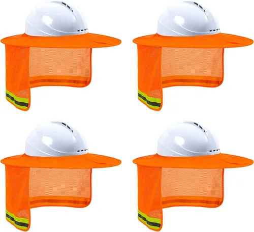 Vista 22 de Parasol para Casco Duro, Visera de Alta Visibilidad con Protección para el Cuello con Tira Reflectante, Accesorios para Casco Duro, Visera Completa