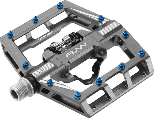 Vista 9 de Funn Mamba MTB - Pedales sin clip para bicicleta de montaña con clip de una sola cara, compatibles con tacos SPD, pedales de bicicleta de eje CrMo