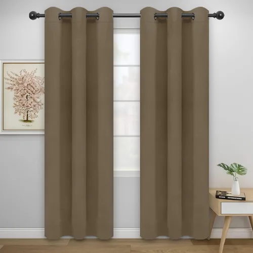 Vista 584 de Easy-Going - Cortinas opacas para dormitorio, aislamiento térmico sólido con ojales, cortinas de ventana para reducción de ruido, cortinas