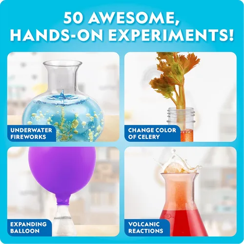 Vista 4 de National Geographic Junior Chemistry Set - Kit completo de laboratorio de aprendizaje temprano con 50 experimentos científicos para niños y más