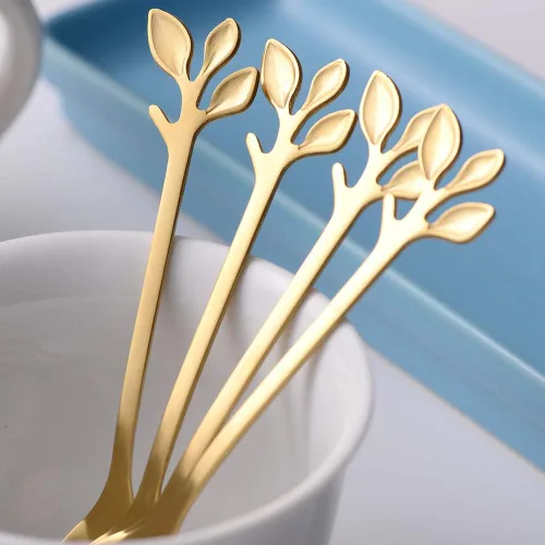 Vista 8 de AnSaw Paquete de 16 cucharas elegantes de café espresso de 4.7 pulgadas, acero inoxidable, perfectas para café, demitasse, postre y té, tamaño mini