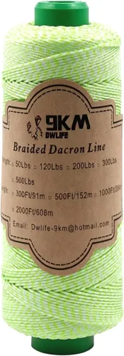 9KM DWLIFE Cuerda trenzada de cometa de dacrón de 50 libras, 1000 pies, poliéster yoyo, cuerda resistente para exteriores