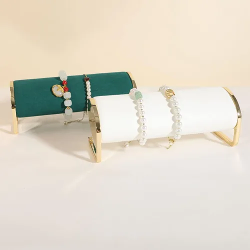 Vista 2 de GemeShou Exhibiciones de pulsera de terciopelo blanco para la venta, organizador de brazalete y almacenamiento para espectÃ¡culo, soporte de reloj