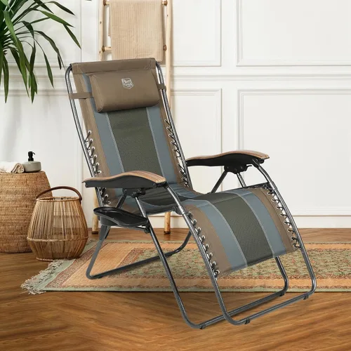 Vista 14 de Timber Ridge Oversized Zero Gravity Chair, Padded Reclining Lounge Chair with Adjustable Headrest & Cup Holder, Heavy Duty Support 350 lbs, Foldable