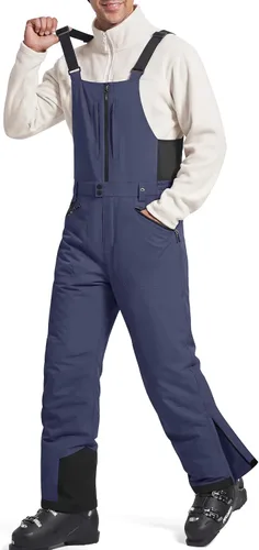 Vista 15 de FREE SOLDIER Overoles de esquí con peto para hombre, impermeables y con aislamiento Negro