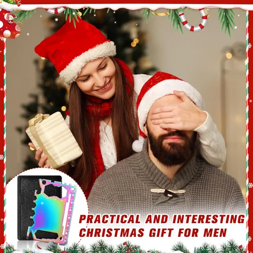 Vista 36 de Cholemy 12 carteras para tarjetas de crédito, multiherramienta 46 en 1, herramienta de bolsillo de supervivencia de acero inoxidable multiusos, Negro