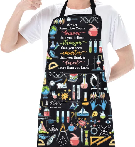 Vista 5 de CMNIM Delantal de técnico de laboratorio para regalos de asistente de tecnología de laboratorio de ciencia